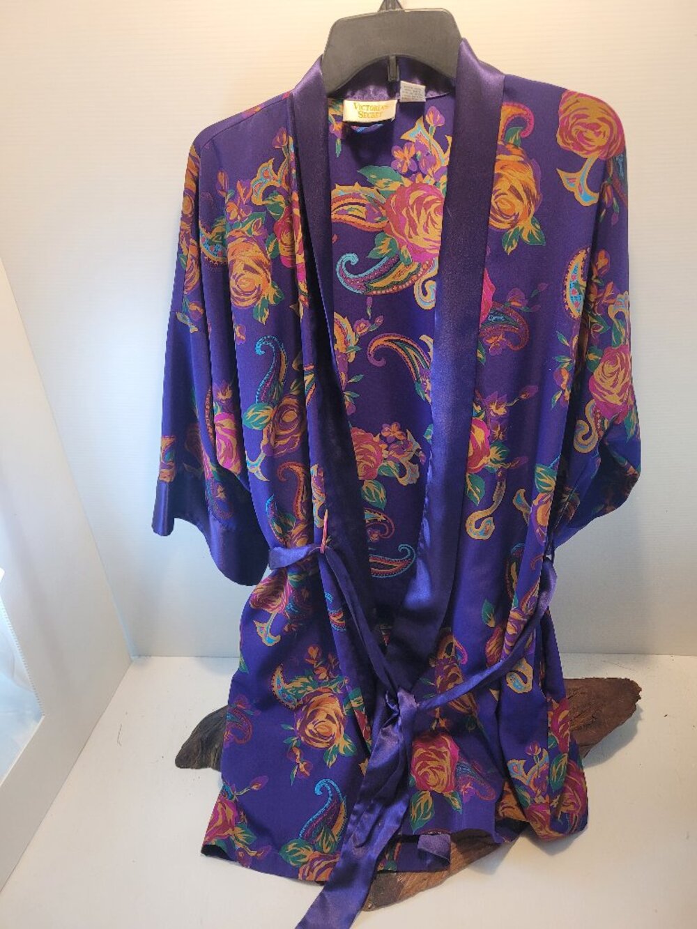 Vintage Victoria's Secret Purple Paisley Floral Gold Label One Size Fits All
